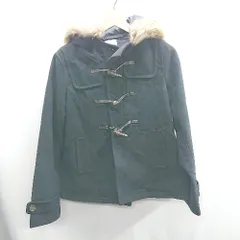 ◇ ⊇ earth music&ecology フェイクファー取外し可能 長袖 ダッフルコート サイズL ネイビー レディース E  【1410100013692】