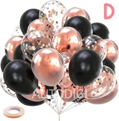 【 30個セット】 送料無料 バルーン 風船 大量 リボン付き 風船チェーン付き 紙吹雪 デコレーション お祝い お祭り 飾り付け 誕生日 結婚式 パーティー クリスマス 二次会 記念日 ローズゴールド ブラック 黒 AU092D