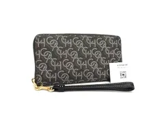 ■新品■未使用■ COACH コーチ CF521 PVC×レザー ラウンドファスナー 長財布 ウォレット ネイビー系×ブラウン系 FM0386