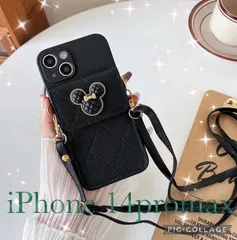 【送料無料】ディズニー風 iPhone14promaxケース ホワイト キャメル ブラック 大人可愛い キラキラデザイン ストラップ付き