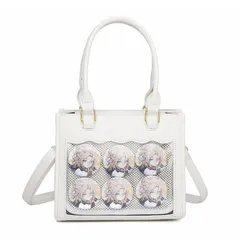 【新着商品】[ハルジオ] 痛バッグ 小さめ 痛バ ショルダー トート ミニ ハンドバッグ ショルダーバッグ トートバッグ 2WAY 痛バック 推し活バッグ レザー調 黒 白 ブラウン ピンク 水色 いたばっく いたば かわいい おしゃれ 人気 プレゼント  1