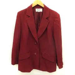 カルヴェン CARVEN ノワール ジャケット シングル 赤 レッド  ブラウン 茶 ウール シルク混 48 L位 アウター ■GY18のサムネイル