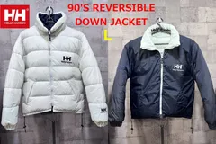 90'S ヘリーハンセン リバーシブル ダウンジャケット L 白黒 HELLY HANSEN ホワイト ブラック