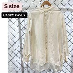 CASEY CASEY 21AW LIGNER H SHIRTS　ケイシーケイシー　ペーパーシャツ　シャツ　ペーパーコットン　ナチュラルカラー　シワ加工　ギャザーシャツ　オーバーサイズ　ドーバーストリートマーケット　ビショップ　メンズ　古着　フランス　人気