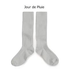 【新品・未使用】collegien(コレジアン) La Haute 【Jour de Pluie】Ribbed Knee-high Socks キッズ リブニーハイ 靴下 【2950】13.5cm〜21cm