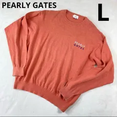 パーリーゲイツ　ニットセーター　L オレンジ　アメリカン　ゴルフウェア　セーター　ニット　トレーナー　スウェット　スエット　ゴルフウェア　アメリカン　ヴィンテージ　レア　古着　長袖 おしゃれ　パーカー　コットン　メンズ　レディース　オレンジ