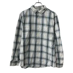 OLD NAVY 長袖 チェックシャツ L ホワイト マルチカラー オールドネイビー 胸ポケット 長袖シャツ トップス 春物 a710-6260