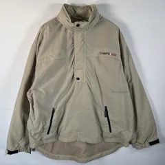 古着 チャップスラルフローレン CHAPS RALPHLAUREN ナイロンジャケット ハーフジップ ワンポイントロゴ アノラックパーカー XL  ベージュ系 メンズ