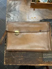 セカンドバック　クラッチバック　レザー　革　レトロ　昭和レトロ　シャビー　アンティーク　ヴィンテージ