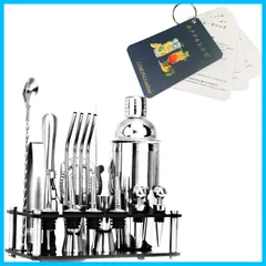 T8 カクテルシェーカー 最多個数 20点セット カクテルレシピ付き バーテンダー セット ツール ステンレス製 業務用 550ml