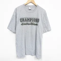 XL/古着 半袖 Tシャツ メンズ チャンピオンズ 大きいサイズ クルーネック グレー 霜降り 25aug18 中古