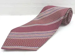 ◇ HARDY AMIES ハーディ エイミス シルク 100％ ネクタイ ワインレッド アイボリー ブルー #  【1002800153138】のサムネイル