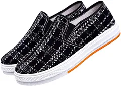 Nestkanina スリッポン スニーカー レディース ウォーキングシューズ かわいい 運動靴 クッション性 歩きやすい 軽量 通気 スポーツ ランニング ジム フィットネス 通学 SHO020 23.0 cm( ブラック,  23.0 cm)