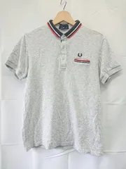 ◇ ⊂ FRED PERRY フレッドペリー ワンポイントロゴ刺繡 半袖 ポロシャツ サイズM グレー系 レディース メンズ E  【1507160008680】