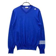 サイズ：O ADIDAS GOLF アディダスゴルフ  Vネック ニットセーター  ブルー系 [240101532886] ゴルフウェア メンズ ストスト