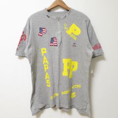 極美品 Papas パパス トライアスロン ハーフジップ Tシャツ グレー M 