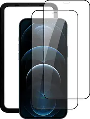 BLUE CRAFT BLUECRAFT ガラスフィルム 日本AGC素材採用強化ガラス 液晶保護フィルム 硬度9H 指紋防止 気泡防止 自動吸着 iPhone 12(全面保護クリア 2枚セット ガイド枠付(12,  iPhone 12 mini)