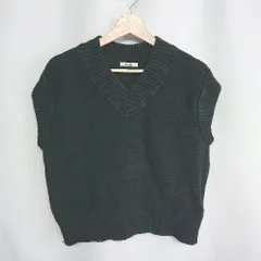 ◇ ⊇ niko and … ニコアンド Ｖネック ニットベスト サイズF ブラック レディース E  【1409240011835】