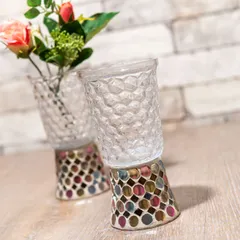 ガラス製 フラワーベース Mosaic ツートンベース(B-dama)