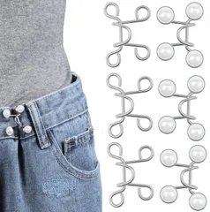 【人気商品】ウエストバックル ゆるゆるのジーンズ/ズボン/スカート/Tシャツ/パーカーなどを調節する取り外し可能ボタン 縫い目ない 調節可能 リベット付き 交換用 調整ボタン (パール白) YFFSFDC【ウエスト調整ボタン30mm3セット】ジーンズ