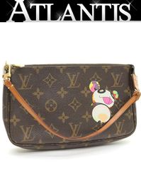 ルイヴィトン Louis Vuitton ポシェットアクセソワール アクセサリーポーチ モノグラム パンダ 村上隆 M51981 【70355】