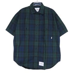 WTAPS チェック柄 半袖シャツ ネイビー系 - メルカリ