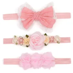 新品 BIANHUAN ヘアバンド ベビー 赤ちゃん ヘアアクセサリー 花 新生児 キッズ 髪飾り 髪留め 3本セット カチューシャ 女の子 ヘアアクセサリー プレゼント ギフト 子供 出産祝い