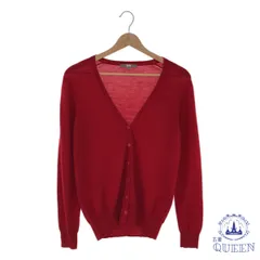 【訳アリ】UNIQLO ユニクロ トップス カーディガン シンプル 大きいサイズ 長袖 レディース レッド L 901-15500 送料無料 古着