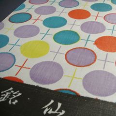 銘仙　水玉　反物　絹　足利銘仙