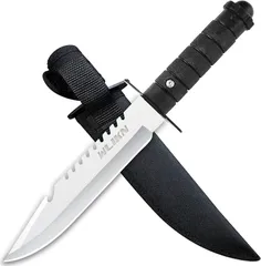 【特価セール】 シースナイフ キャンプナイフ Wlikn【全長280mm ケース付き】サバイバル ナイフ 薪割り アウトドア用品 釣り 握りやすい ペーパーナイフ 狩猟 鉈 山歩き バーベキュー 防災 缶開け バーベキュー