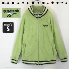 Reebok Classic リーボック★パイルジャージ★トラックジャケット★レトロなラインリブ★ボートネック★メンズS  2402F073
