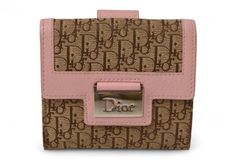 クリスチャンディオール 三つ折り財布 トロッター柄 ベージュ Christian Dior クリスチャンディオール トロッター柄 三つ折り