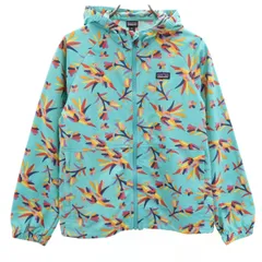 patagonia パタゴニア 総柄 ナイロンジャケット XL ブルー系 レディース 古着