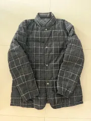 メンズ ジャケット リバーシブル チェック グレー ダウンジャケット 100