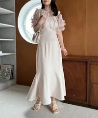 【未使用】one after another NICE CLAUP  バックレースアップマイナス5kg見えマーメイドスカート　ベージュ　S 0141010090