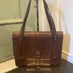 ジャマンピュエッシュ　レザー　ハンドバッグ　トートバッグ　バッグ　本革　JAMINPUECH ブラウン　アッシュペーフランス