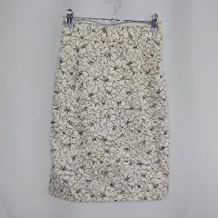 ◇ ⊂ YECCA VECCA 花柄 膝丈 タイト スカート サイズS オフホワイト レディース E  【1409100014112】