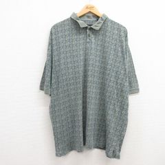 90s デサント ヴィンテージ 総柄 刺繍 ポロシャツ ジャガード カーキ 