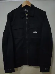 【美品古着】Stussy フルジップアップワークジャケット XL ブラック 2025年最新】stussy ワークジャケットの人気アイテム - メルカリ