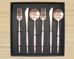 新品 クチポール ゴア ピンクマットローズゴールド ディナー6点セット（ナイフ・フォーク・スプーン） ギフトボックス入り Cutipol GOA 正規販売代理店 カトラリー 化粧箱付 結婚祝い プレゼント 贈り物 ギフトセット 食器セット 