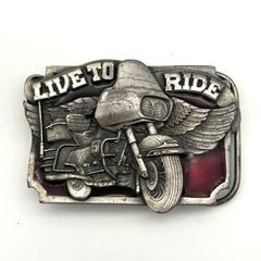 A0716-4-3 SISKIYOU シスキュー LIVE TO RIDE  ベルト バッグル バイク ライダー オートバイ デザイン H5.5㎝ W8㎝