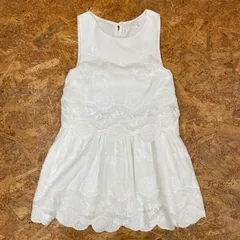ZARA Girls soft collection ワンピース サイズ11/12 ホワイト ザラ ガールズ  レース 刺繍 KIDS 子供服 女の子 ユーズド USED 古着