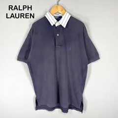 Polo by Ralph Lauren ポロバイラルフローレン ポニーロゴ刺繍 ボーダーカラー 半袖ポロシャツ ネイビー