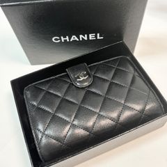 新品同様 超美品 シャネル キャビアスキン 財布 ダブルジップ 黒 
