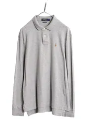 【お得なクーポン配布中!】 ポロ ラルフローレン ピマ コットン 長袖 ポロシャツ メンズ L / 古着 長袖シャツ ワンポイント ポニー刺繍 ストレッチ スムース 素材 薄手