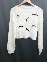 ◇ ⊇ INGNI イング リボン 長袖 ニット セーター サイズＭ ホワイト レディース E  【1506110006059】