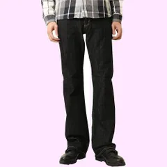 Size:W29_Color:ブラック [リー] ジーンズ アメリカンスタンダード ブーツカット デニムパンツ 102 メンズ ブラック W29