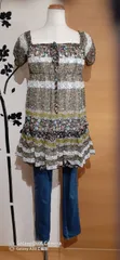 シフォン花柄チュニック