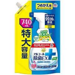 アース製薬 らくハピ アルコール除菌EX つめかえ用 特大容量 740mL 356486 （1点）のサムネイル