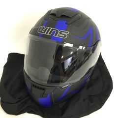 WINS ウインズ FF-COMFORT GT-Z フルフェイスヘルメット 除菌消臭済 Lサイズ マットブラック ブルー オートバイ ツーリング ライディング バイカー バイク用品 ◇TA2685